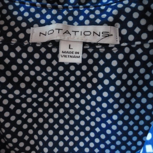 COPY - Notation's Polka Dot Button Down Collared Blouse szL - Picture 3 of 10